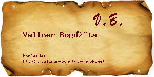 Vallner Bogáta névjegykártya